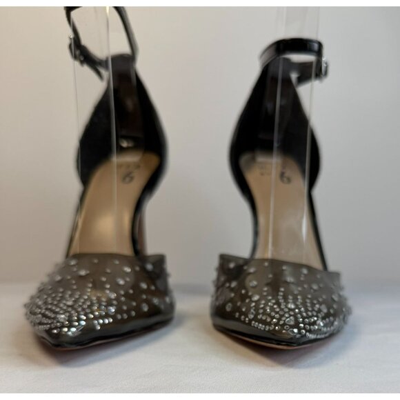 Mix No. 6 Arlette Pump Women's Size 7.5 Black Rhinestone Ankle Strap Heel Formal - Picture 4 of 13